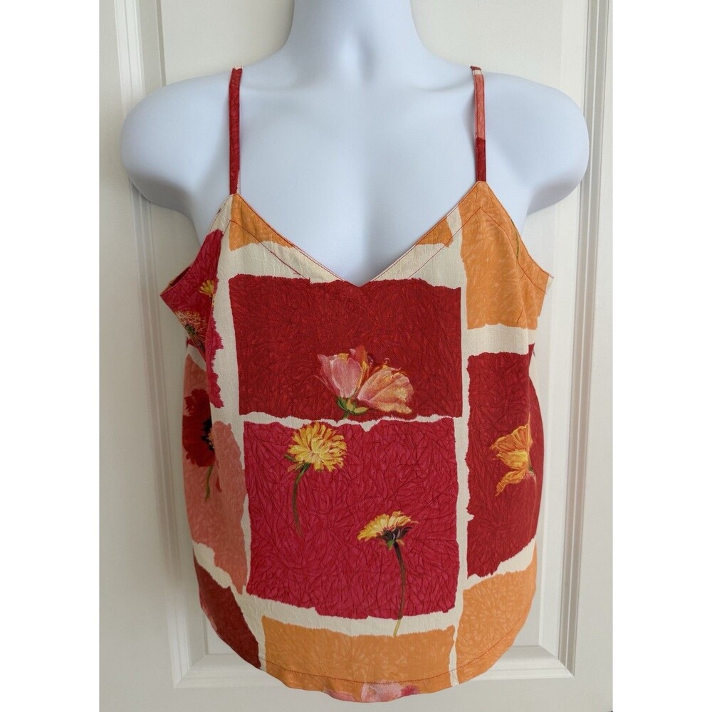 Jams World Women's Camisole, XL, Floral, Reds & Orange, “HeartBreak” Design, GUC